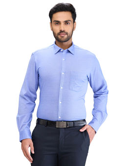 Park Avenue - Slim Fit Formal Shirt Full Sleeves Collar Neck Solid Blue