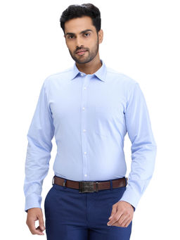Park Avenue - Slim Fit Formal Shirt Full Sleeves Collar Neck Solid Blue