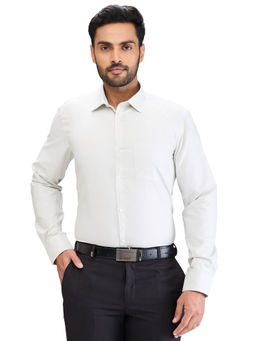Park Avenue - Slim Fit Formal Shirt Full Sleeves Collar Neck Textured Off White