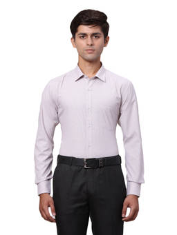 Park Avenue - Slim Fit Formal Shirt Full Sleeves Collar Neck Textured Purple