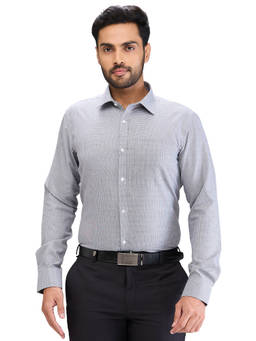 Park Avenue - Slim Fit Formal Shirt Full Sleeves Collar Neck Textured Grey