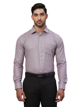 Park Avenue - Slim Fit Formal Shirt Full Sleeves Collar Neck Textured Purple