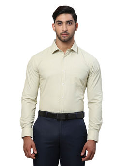 Park Avenue - Slim Fit Formal Shirt Full Sleeves Collar Neck Textured Beige