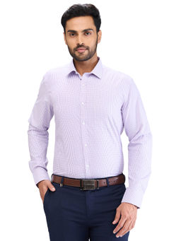 Park Avenue - Slim Fit Formal Shirt Full Sleeves Collar Neck Checks Purple
