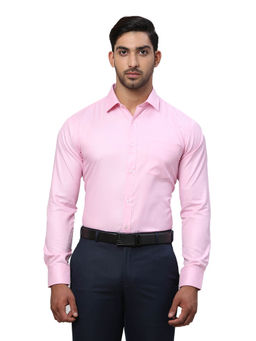 Park Avenue - Slim Fit Formal Shirt Full Sleeves Collar Neck Solid Pink