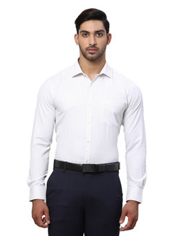 Park Avenue - Slim Fit Formal Shirt Full Sleeves Collar Neck Stripes White