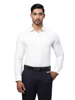 Park Avenue - Slim Fit Formal Shirt Full Sleeves Collar Neck Textured White