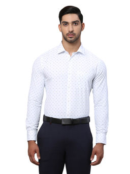 Park Avenue - Slim Fit Formal Shirt Full Sleeves Collar Neck Printed White