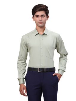 Park Avenue - Slim Fit Formal Shirt Full Sleeves Collar Neck Solid Green
