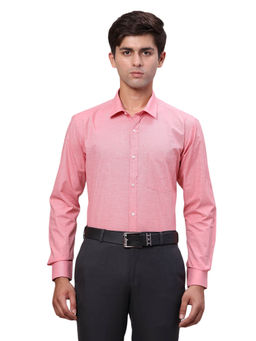 Park Avenue - Slim Fit Formal Shirt Full Sleeves Collar Neck Textured Pink