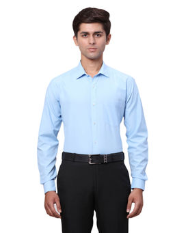 Park Avenue - Slim Fit Formal Shirt Full Sleeves Collar Neck Solid Aqua