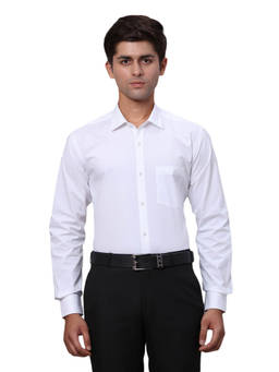 Park Avenue - Slim Fit Formal Shirt Full Sleeves Collar Neck Solid White