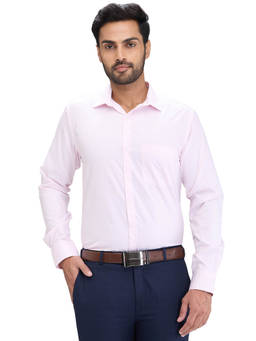 Park Avenue - Slim Fit Formal Shirt Full Sleeves Collar Neck Textured Pink