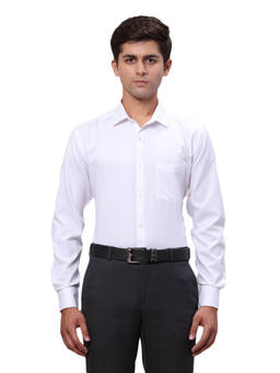 Park Avenue - Slim Fit Formal Shirt Full Sleeves Collar Neck Textured White