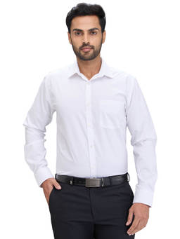 Park Avenue - Slim Fit Formal Shirt Full Sleeves Collar Neck Textured White