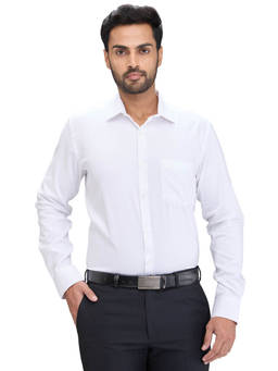 Park Avenue - Slim Fit Formal Shirt Full Sleeves Collar Neck Textured White