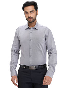 Park Avenue - Slim Fit Formal Shirt Full Sleeves Collar Neck Textured Grey