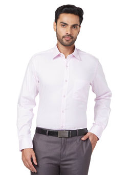 Raymond - Contemporary Fit Formal Shirt Full Sleeves Collar Neck Solid Pink