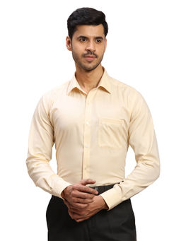 Raymond - Contemporary Fit Formal Shirt Full Sleeves Collar Neck Solid Yellow