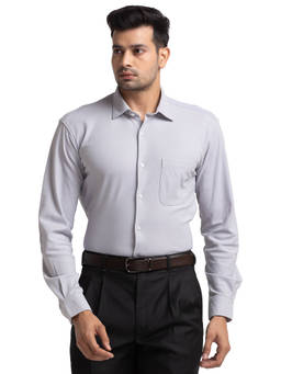 Raymond - Slim Fit Formal Shirt Full Sleeves Collar Neck Solid Purple