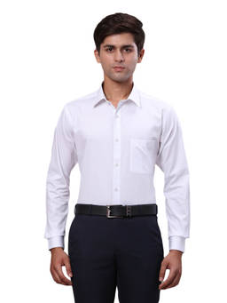 Raymond - Slim Fit Formal Shirt Full Sleeves Collar Neck Solid White
