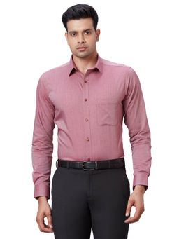 Raymond - Slim Fit Formal Shirt Full Sleeves Collar Neck Solid Pink