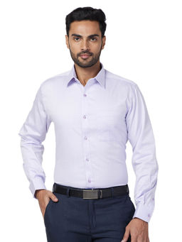 Raymond - Slim Fit Formal Shirt Full Sleeves Collar Neck Printed Purple