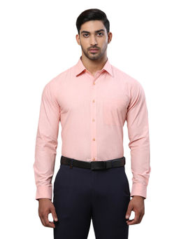 Raymond - Slim Fit Formal Shirt Full Sleeves Collar Neck Solid Peach