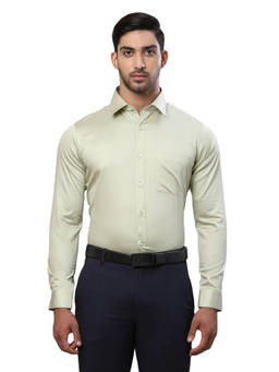 Raymond - Slim Fit Formal Shirt Full Sleeves Collar Neck Solid Green