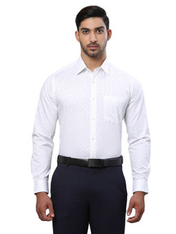 Raymond - Slim Fit Formal Shirt Full Sleeves Collar Neck Printed Blue