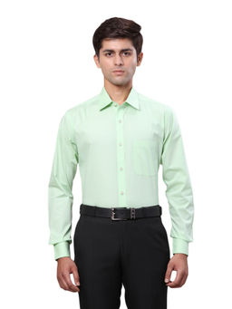 Raymond - Slim Fit Formal Shirt Full Sleeves Collar Neck Solid Green