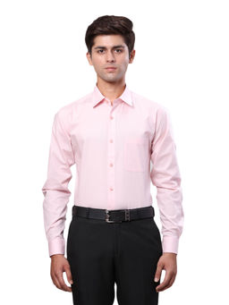 Raymond - Slim Fit Formal Shirt Full Sleeves Collar Neck Solid Pink