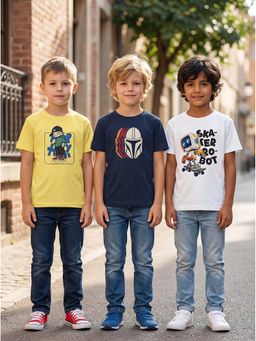 HELLCAT - Graphic Print Multi-Color Boys T-Shirt (Pack Of 3)