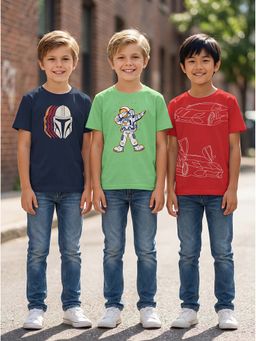 HELLCAT - Graphic Print Multi-Color Boys T-Shirt (Pack Of 3)
