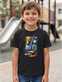 HELLCAT - Graphic Print Black Boys T-Shirt
