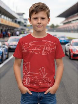 HELLCAT - Graphic Print Red Boys T-Shirt