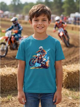 HELLCAT - Graphic Print Turquoise Blue Boys T-Shirt