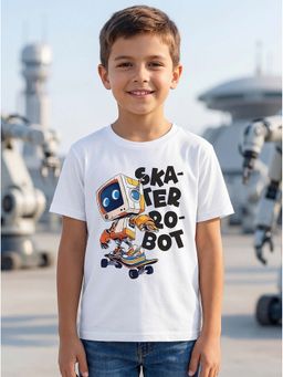 HELLCAT - Graphic Print White Boys T-Shirt