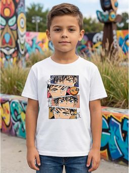 HELLCAT - Graphic Print White Boys T-Shirt
