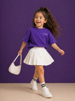 The Fit Theory - Girls Oversized T-Shirt - Purple