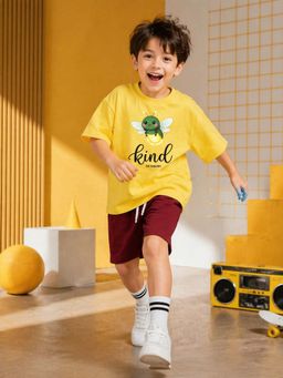 The Fit Theory - Boys Oversized T-Shirt - Yellow