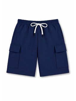Trampoline - Boys Navy Blue Cotton Terry Loop Cargo Shorts