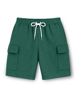 Trampoline - Boys Green Cotton Terry Loop Cargo Shorts