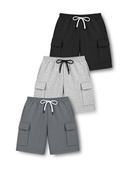 Trampoline - Boys Multi-Color Cargo Shorts (Pack Of 3)