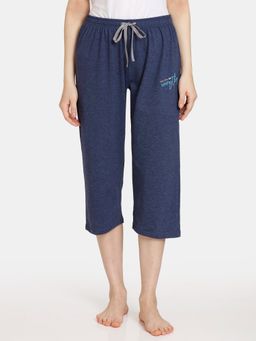 Zivame - Rosaline Reclaimed Nature Knit Cotton Capri - Ocean Cavern Blue