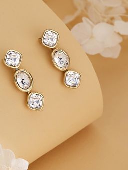 Guess - Women Mamounia Gold Plated White Stone Drop Earrings