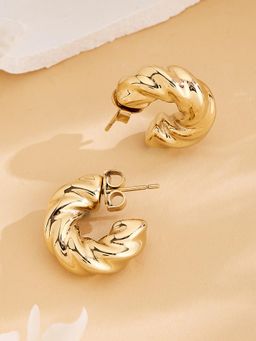 Guess - Women Elegant Berbera Gold Plated Half Hoop Earrings
