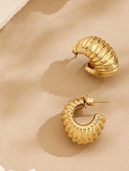 Guess - Women Stylish Berbera Gold Plated Half Hoop Earrings