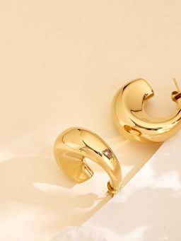 Guess - Women Berbera Gold Plated Half Hoop Earrings