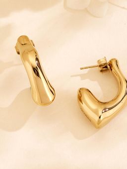 Guess - Women Elegant Berbera Gold Plated Half Hoop Earrings